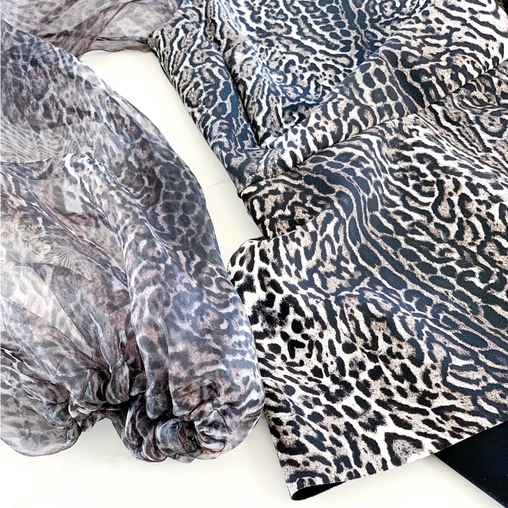 CHIARA BONI La Petite Robe Hasana Sheer Leopard Print Peplum Dress - Picture 11 of 14